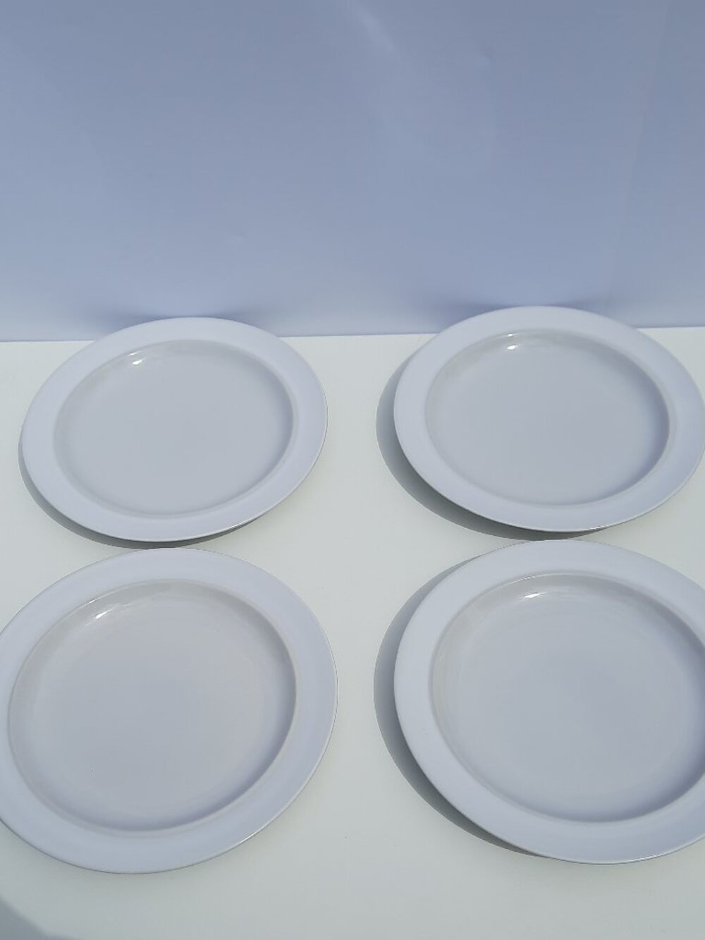 Crown Corning Japan White Dinner Plates Set of 4 Classic Rimmed